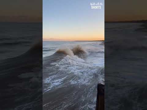 HUGE Waves at Sunset #Shorts